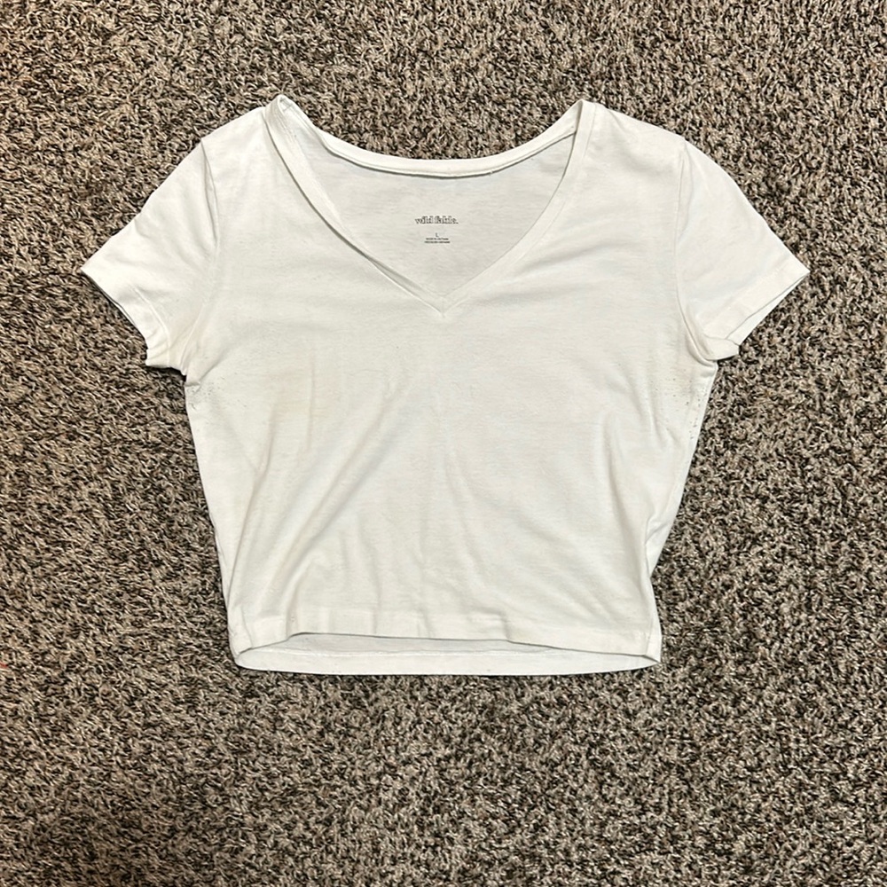White cropped shirt